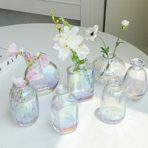 홀로그램 화병 7종 -오로라 유리 인테리어 디퓨저 이케바나 꽃병 다이소 오브제 시약 미니, F