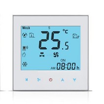 듀얼 센서 010V 공기 비례 밸브 서모 스탯 24V 95240V 3 속도 팬 코일 유닛 에어컨, [01] WHITE, [02] 24V