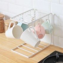 철제 컵걸이 그릇정리대 컵걸이 컵꽂이 컵건조대 머그컵걸이 컵거치대, 화이트