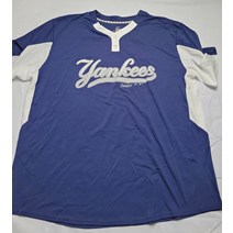 마제스틱 남성 MLB 뉴욕 양키스 야구 쿨 베이스 저지 블루/화이트 2XL
