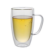 이중 유리컵 손잡이 커피잔 내열 450ml 에이드컵 카페컵 음료컵 예쁜물컵