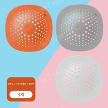 3 pcs 고급 실리콘 욕실 샤워 부스 실 장 목욕탕 세탁기 바닥 사각 배 하 수구 수관 필터 커버 캡 덮개 트랩 거름망 트렌치 유가 뚜껑 마개 방 취 충 세트, 오렌지 + 다크 그레이 + 화이트 [3팩]
