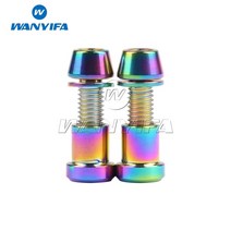 Wanyifa 티타늄 너트 M5 볼트 M5x16 18 20mm 와셔 육각 머리 나사 3T 스템 프론트 포크 잠금 장치, 07 Taper Rainbow_02 M5x18mm