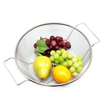 손잡이채반 스텐채반 채망 원형 야채 면 채반