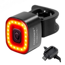 ENFITNIX USB 충전식 스마트 바이크 후미등 큐브라이트 II LED 루멘 자전거 조명 방수 브레이크 감지 자동 켜기끄기 낮 모드야간 모드 사이클링 안전 핏 모든 로드, Square