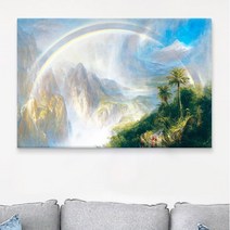 세계 명화그림 프레더릭 에드윈 처치 풍경그림 대형 와이드 홈카페 인테리어 액자 명화액자, (에드윈처치) 열대의 우기