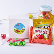 간식 5종 종합 선물 세트 답례품 어린이 초등 학생 수능 응원 할로윈 단체 학교 생일 상자 포장 스티커, 1YP7_소확행 간식상자A