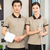 작업복티셔츠 족욕 가게 보결 반팔 사우나 청결 아주머니 유니폼 상점 마트 물 후방 근무 4629051521