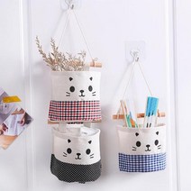 동물 벽걸이 수납포켓, 색상:블랙도트, 블랙도트