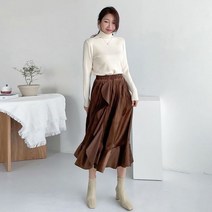 러블리감성 다영 스웨이드 롱 스커트 치마