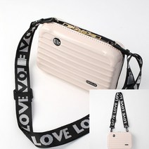 미니 크로스백 핑크베이지 사각파우치 미니가방 지퍼파우치