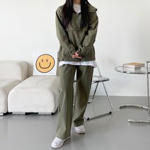 쏘옷 여성용 투에니 아노락 와이드 팬츠 상하의 세트