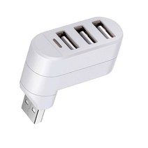 USB 허브 3포트 USB 2.0 회전 허브, 50x20x44mm, 플라스틱, 화이트