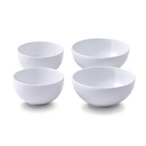 로얄코펜하겐 화이트 플레인 한식기 밥그릇 국그릇 2인조