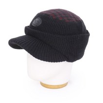 베이직엠 남성 겨울 귀마개 등산모자 시보리 헤드 둥근 체크