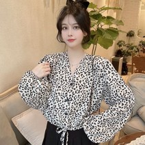 여성 빅사이즈 레오파드 호피 셔츠 블라우스