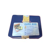 캐쉬박스 블루 미니 금고 소형 현금 사무실 열쇠 보관함, 1개