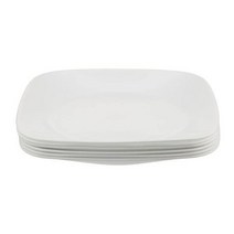 당일발송 코렐 Corelle 스퀘어 퓨어 화이트 9인치 플레이트 세트 6 피스 퓨어 화이트 1쿼트 그릇 세트 (2피스)