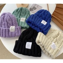 더이케이 여성비니 꽈배기 겨울 패션 털 비니 모자