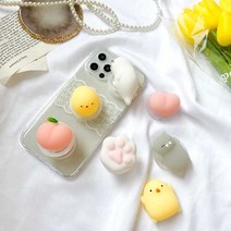 특이한 동물 캐릭터 모찌 말랑이 그립톡 스마트톡, 복숭아