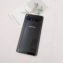 뒷면 수리 뒷판 교체 호환 하우징 케이스 삼성 S10 5G G977 다시 배터리 커버 갤럭시 S 10 5g 전화에 대 한 후면 유리 도어 부품 및 카메라 렌즈, black