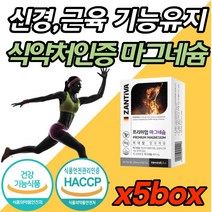 독일 고함량 고농축 프리미엄 마그네슘 손 발 저릴때 먹는 팔 다리 종아리 쥐 났을때 영양제 마그 내슘 네숨 400mg 직구 홈쇼핑 50대 60대 70대 신경 근육 파워 식약처인증, *4+1이벤트* 60캡슐 (2개월분) x 5개