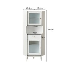 원목 코너 ㄱ자 선반 진열장 원목 코너장, 화이트L
