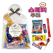 어린이 어린이집 학교 초등학생 교회 성당 학원 중학생 고등학생 회사 승진 퇴사 포장 간식 세트 미니 과자 단체 선물 답례품 스티커 부착, 1개, E-2(체크리본)7가지 구성