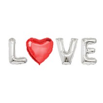 고백하는날 love은박 숫자 이니셜 백일상 100일 기념일 하트 풍선세트, 1set, 05.실버L♥VE