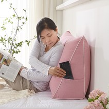 잔다 슬림 선염 삼각 등받이쿠션 (솜포함), 다크 그레이