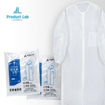 프로덕트랩 방문자가운 위생복 부직포 단추형 화이트 일회용 일반형 고급형 단품/세트, 고급형 세트