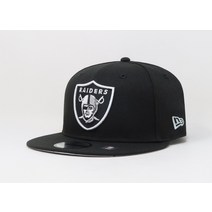 뉴에라 모자 9Fifty 남성 여성 Las Vegas Raiders 기본 블랙 스냅백