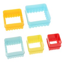 Zeyuan 5Pcs 쿠키와 비스킷 커터 모듬 크기 밝은 색상, 광장