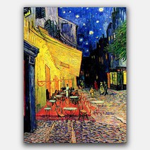 [반아트] 리얼 붓터칭 캔버스 밤의 카페테라스 빈센트 반 고흐 인테리어 소품 집들이 개업 선물