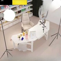 BJ 책상 게이밍 겸용 데스크 뷰티 방송 라이브 판매, 핑크 180x76x74cm