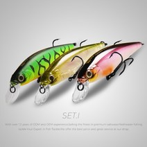 루어 BEARKING Squad Minnow 3 개 세트 당 95mm 14.8g 65mm 6g 텅스텐 웨이트 시스템 SP 낚시 미끼 모듬 색상 워블러 크랭크 미끼, 95mm-Set.I