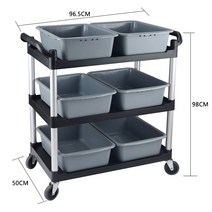 구내식당 배식 서빙카트 급식 학교 대차 호텔 병원 핸드카 업소용 밀바 이동식 운반카, 도톰한 블랙 튜브 라지+6구, 정부표준품