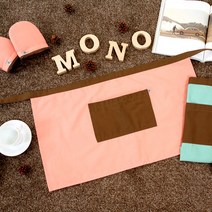 모노데코 솔리드 옥스포드 24칼라 하프 앞치마, COLOR:오렌지, 단품