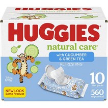 Huggies Natural Care Refreshing Baby Diaper Wipes 하기스 내추럴 케어 리프레싱 베이비 디아퍼 물티슈 56매 10팩