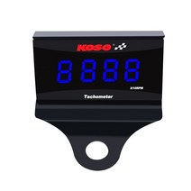 타코미터 측정기 koso 미니 rpm 미터 디지털 스퀘어 lcd 디스플레이 엔진 tach hour meter gauge for bmw 야마하 가와사키 레이싱 오토바이, 블루 세트