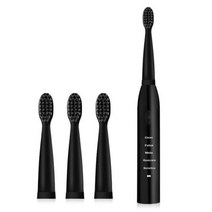 휴비나인 전동칫솔리필 울트라 소닉 전동 칫솔 USB 충전 워셔블 화이트닝 부드러운 헤드 성인용 타이머 JAVEMAY J110, 한개옵션1, black no box