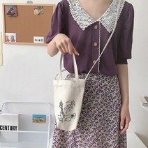 고급 캔버스원단 완소 미니 드링크백 에코백, 아보카도