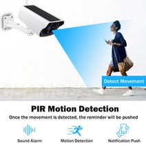 영어 매뉴얼 옥외 IP 카메라 1080P 고화질 홈 보안 와이파이 배터리 태양 전지판 전원 CCTV 모니터링 방수 양방향 오디오, 1080P 배터리 64G SD