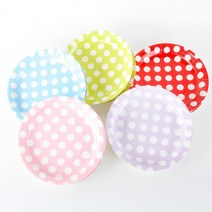 회사 학교 1회용 서빙 도트 무늬 파티 접시 6P 케이터링 용품 홈인테리어 칠순잔치, 라임, 18cm