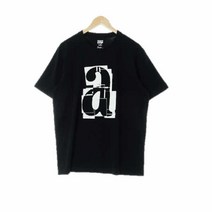 유니클로 블랙 그래픽 면 크루넥라운드반팔티 남자 M [110] 5695