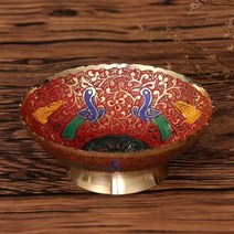 천주교 성물 성수병 가톨릭 성수통 성수용기 성수분무기 성수통스프레이 성수 황동 페인트 마시는 그릇 길조 색 공작 티베트어 크리 에이 티브 거룩한 물 컵 불교 홈 선물 장식, 10cm, 빨간