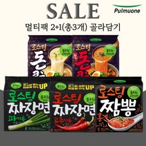풀무원 로스팅 홍게짬뽕 4입 398.4g 돈코츠라멘 4입 438g 짜장면 4입 468g 2+1(총3팩), 돈코츠라멘 순한맛4입 438g 2개, 돈코츠라멘 순한맛4입 438g 1개