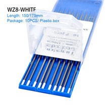 용접봉 롯드 화이트 헤드 텅스텐 전극 AC 용접 순수 알루미늄/티타늄 액세서리 TIG 토치 지르코늄, 01 WZ8_04 2.4mm_02 175mm