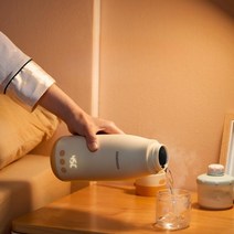 휴대용분유포트 분유 타는 기계 우유 데우기 포트기 일정한 온도 따뜻한 우유 외출용, C.[화이트 + 어댑터]  316L 라이너