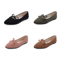 여자 쎄무 플랫슈즈 리본 스웨이드 슈즈